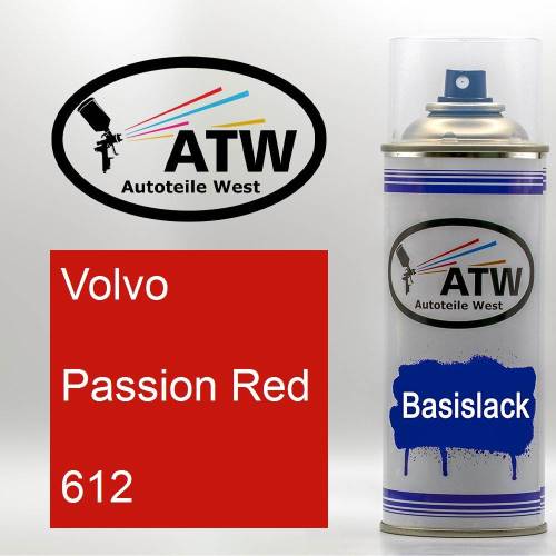 Volvo, Passion Red, 612: 400ml Sprühdose, von ATW Autoteile West.